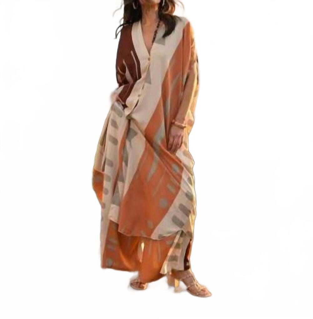 NEW GOLD & SILVER PARIS long blouse and pants set in beige
